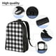 thumbnail image 5 of Disketp Black White Plaid Mochila Unisex de Apertura Lateral Completa, Mochila para Laptop para Escuela, Trabajo y Viajes, 5 of 8