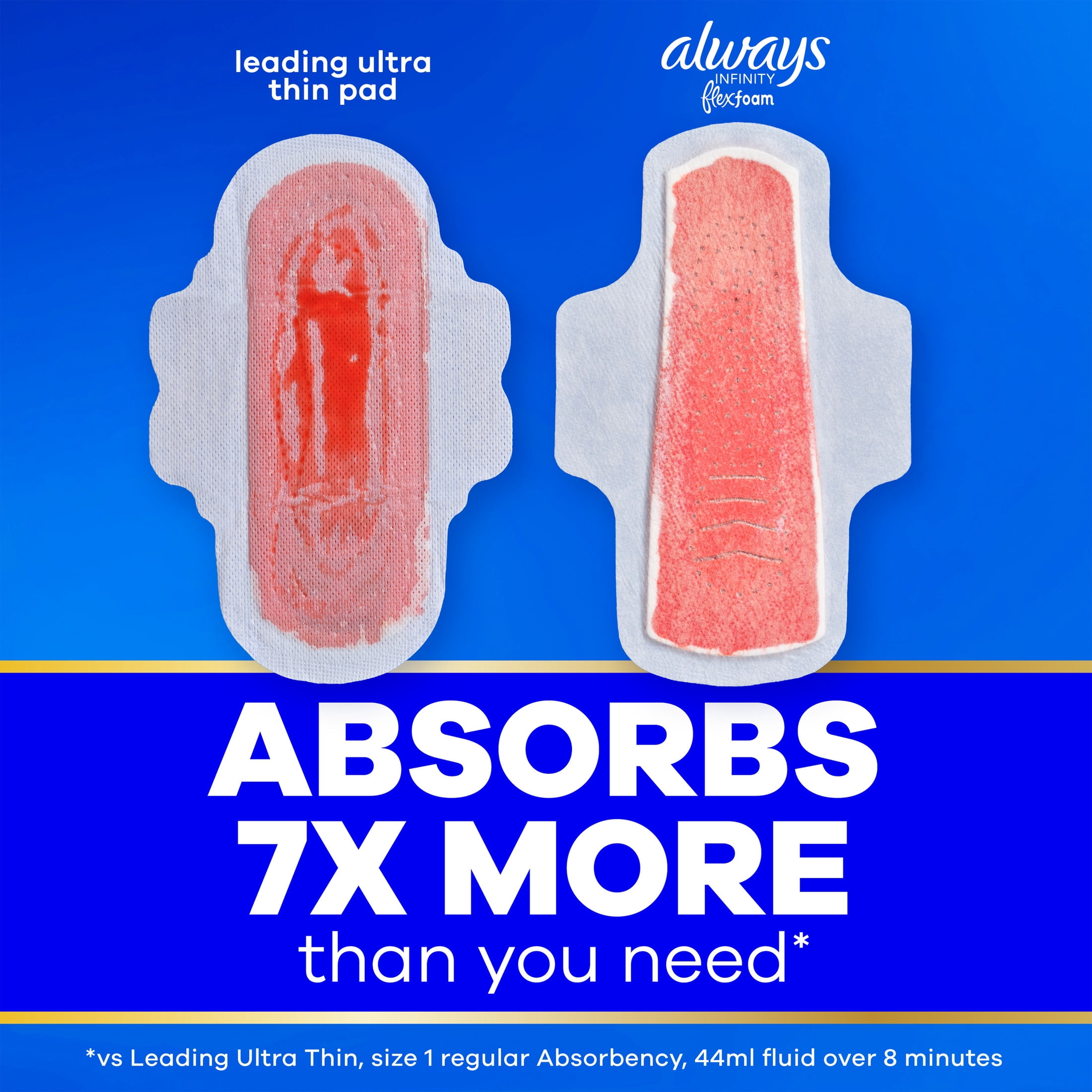 (4 pack) Always Infinity FlexFoam Pads, Size 4, Overnight, Wings, Unscented, 48 Count