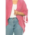 thumbnail image 5 of Women's Plus Size Solid Casual Cardigan Loose Fit Draped Ruffles Kimono Sleeve, 5 of 6