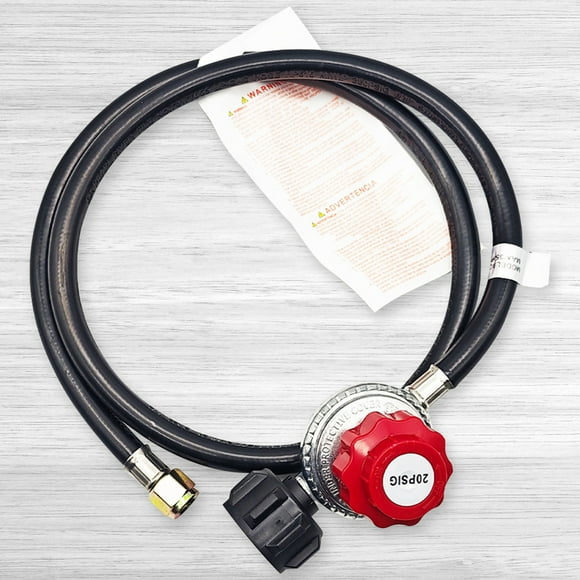 Peggybyg 1.5FT Grill Connector and Hose 0-20 PSI Adjustable High Pressure Propane Gas Regulator for Most Gas Grill Heater Fire Pit Table