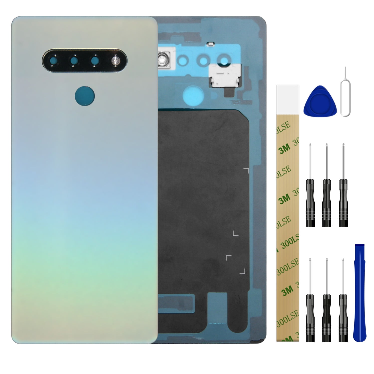 White Stylo 6 Back Glass Replacement Housing Door Parts with Pre Installed Tape Compatible with LG Stylo 6 / Tools 
