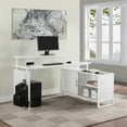 thumbnail image 2 of Ace 60"x 50" L-Shape Desk in White Top Engineered Wood and White Frame, 2 of 9