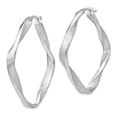 thumbnail image 2 of Leslie's 925 Sterling Silver Radiant Essence Twisted Hoop Earrings; for Adults and Teens; for Women and Men, 2 of 3