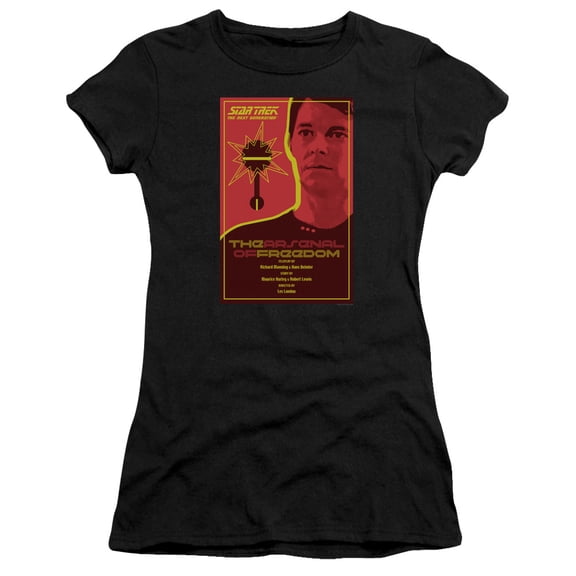 Star Trek Tng Season 1 Episode 21 Junior Women's Sheer T-Shirt Black