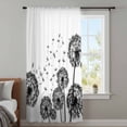 thumbnail image 3 of Dandelion Sheer Curtains 96 Inches Long for Living Room/Bedroom, Black White Modern Country Rustic Plants Rod Pocket Voile Kitchen Curtains & Drapes Window Treatment 1 Panel, 52"W x 96"L, 3 of 8