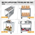thumbnail image 4 of Acekid 2 Tier Rolling Tool Cart,330 Lbs Metal Heavy Duty Utility Cart On Wheels,2 Shelf Steel Utility Cart, Tool Storage Organizer for Mechanic, Garage, Workshop, Warehouse & Repair Shop, 4 of 7