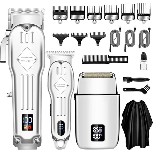 Hair Clippers Professional Cordless for Men,Rechargeable Hair Cut Machines Fade Clippers Set,3 in1 Beard Trimming Kit for Home, Barber