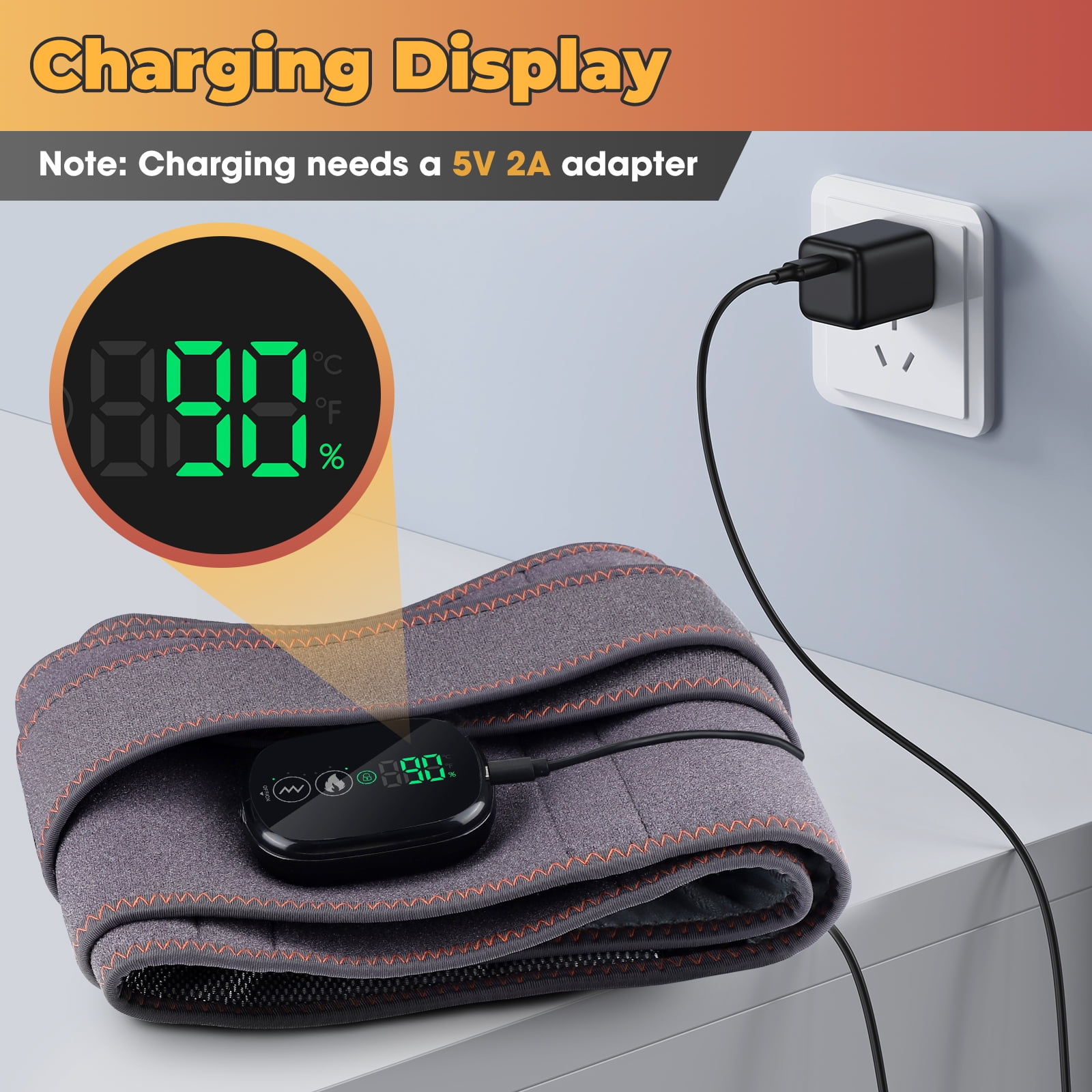 Cordless Heating Pad for Back Relief, Portable Lower Back Massager with 3 Heat 5 Vibration, 5000mAh Heated Back Brace Heating Pad for Cramps, Gifts for Women Men Mom Dad