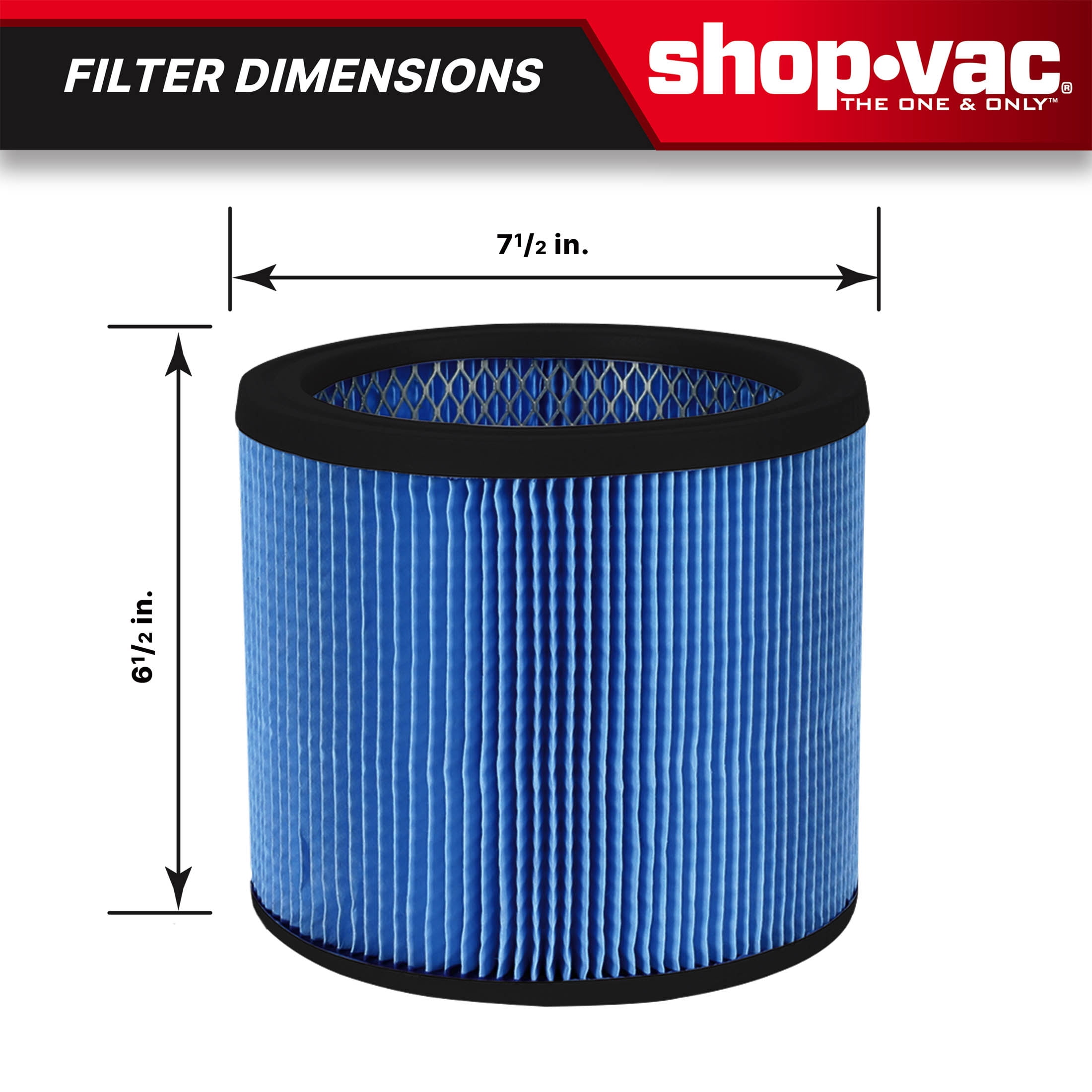 (2 pack) Shop Vac Reusable Ultra Web Cartridge Filter, Wet Dry Vacuum Use, Maximum Fine Dust Filtration
