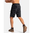 thumbnail image 3 of Pantalones cortos cargo de senderismo Pudolla para hombre, camuflaje negro, talla M, 3 of 7