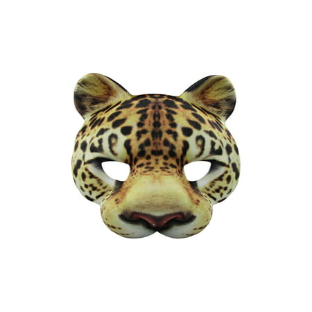Leopard Half Mask Realistic Look Soft Foam Face Mask Halloween Costume