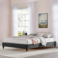 thumbnail image 2 of Platform Bed Frame, King Size, Velvet, Dark Grey Gray, Modern Contemporary Urban Design, Bedroom Master Guest Suite, 2 of 6