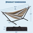 thumbnail image 7 of Double Hammock with Adjustable Steel Stand – Portable 2-Person Hammock with 450 Lbs Capacity, Waterproof Carry Bag & Space-Saving Design for Backyard, Beach & Balcony, 7 of 7