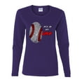 thumbnail image 2 of Wild Bobby, Baseball Fingerprint It's In My DNA, Sports, Women Graphic Long Sleeve Tee, Purple, Large, 2 of 5