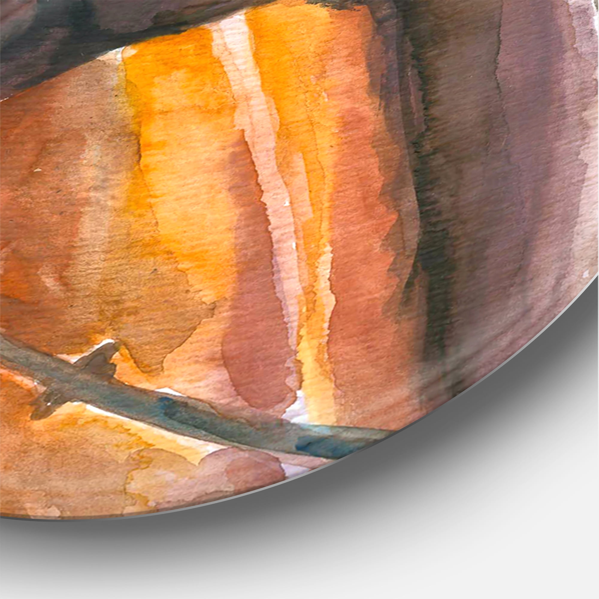 Designart 'Close Up Portrait of A Brown Horse' Farmhouse Circle Metal Wall Art 11x11 - Disc of 11