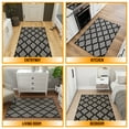thumbnail image 6 of Ottomanson Trellis Area Rug 3'3" x 5' - Non Slip Low Pile Carpet, Dark Gray, 6 of 11