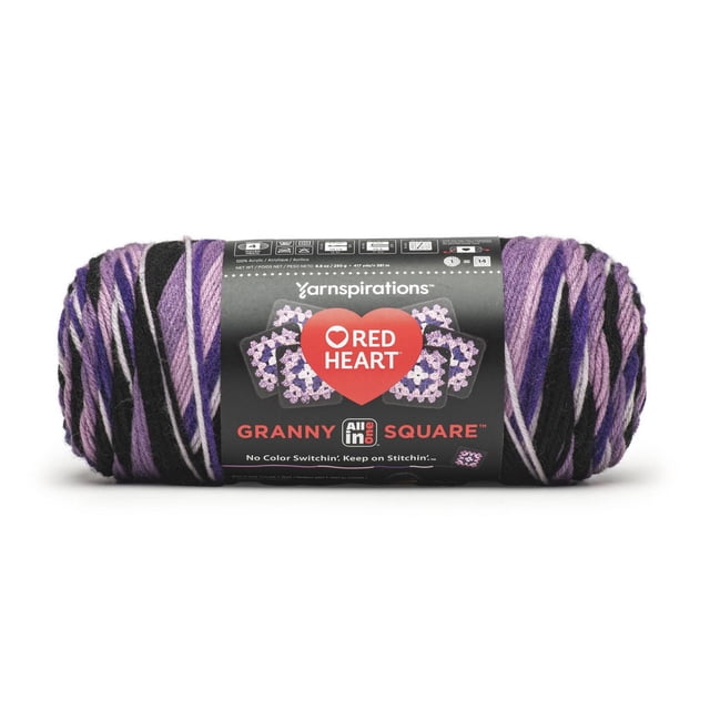 Red Heart® All In One Granny Square™ #4 Worsted (Medium) Acrylic Yarn 8.8oz/250g 417 Yards