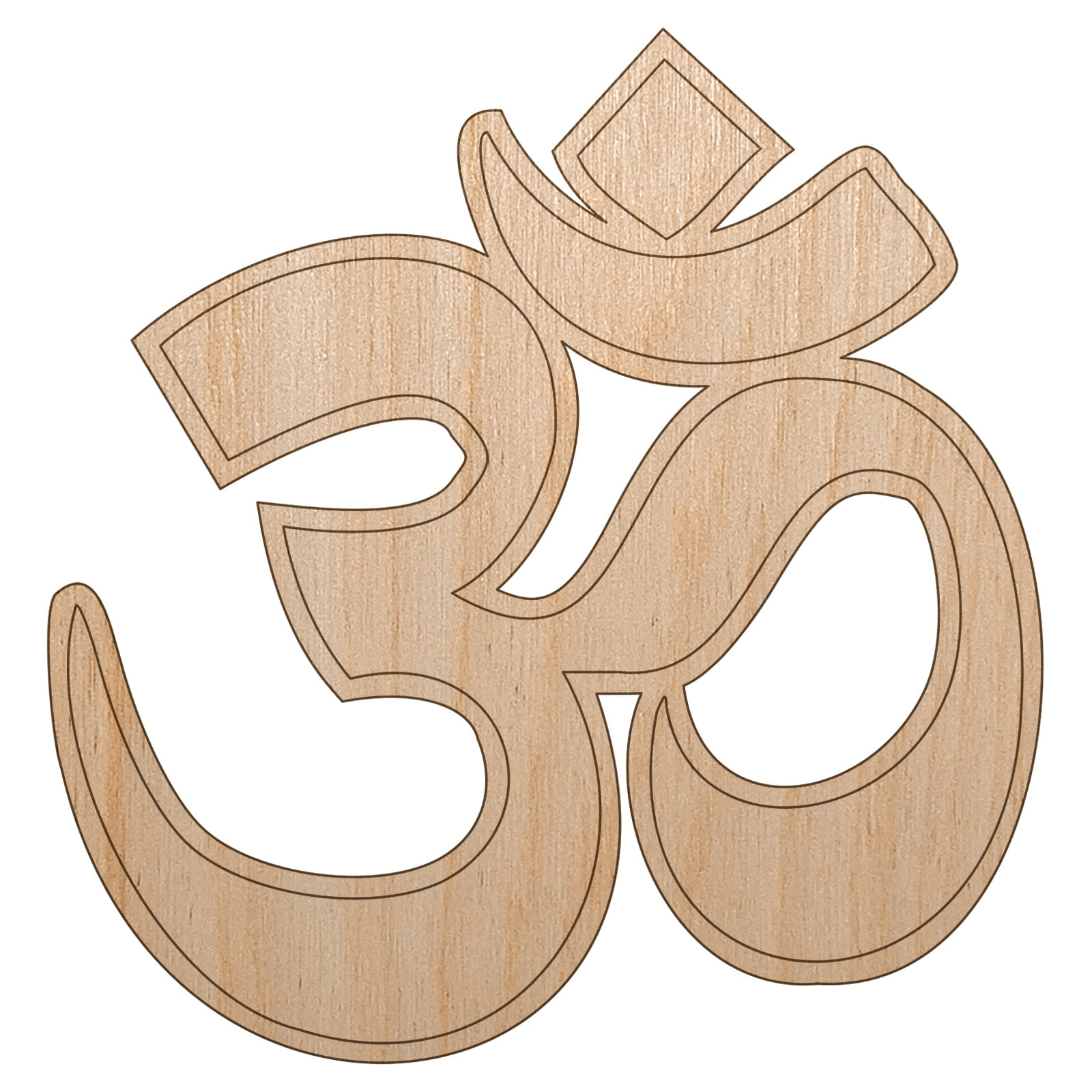 Om Aum Hinduism Buddhism Jainism Yoga Symbol Wood Shape Unfinished Piece  Cutout Craft DIY Projects - 6.25 Inch Size - 1/4 Inch Thick