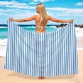 thumbnail image 5 of Women Sarong High Slit One Size Swimsuit Coverups Summer Striped Print Chiffon Wraps Beach Bikini Bathing Suit Swimwear Wrap Cover Up, 5 of 6