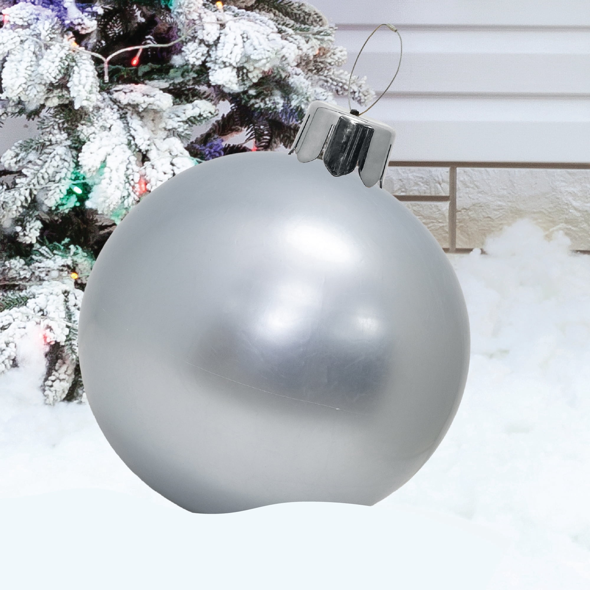 Silver Inflatable Christmas Ornament Decoration, 21", by Holiday Time