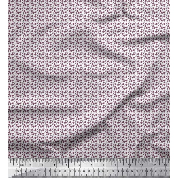 Soimoi Cotton Voile Fabric Leaves & Floral Small Printed Craft Fabric by The Yard 56 Inch Wide