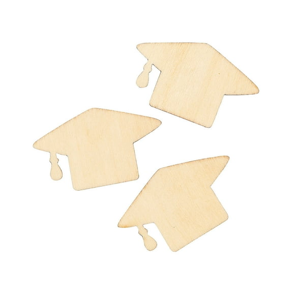 Fun Express Mini Wooden Graduation Caps - 48 Pc.