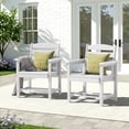 thumbnail image 4 of KINGYES All Weather Outdoor Dining Chairs Set of 2, HDPE Oversized Patio Chairs for Backyard Porch Garden Poolside, White, 4 of 9