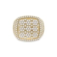 thumbnail image 2 of 14kt Yellow Gold Mens Round Diamond Cluster Square Ring 3-3/8 Cttw, 2 of 4