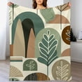 thumbnail image 3 of nygtbtfer Mid Century Modern Abstract Pattern Sage Green Blanket Geometric Floral Soft Blankets and Throws for Sofa  Luxurious Warm and Cozy for Couch Bed Sofa for Adults and Children White, 3 of 6