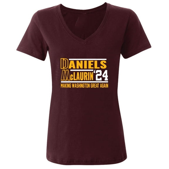 Jayden Daniels Terry McLaurin Washington 2024 LADIES V-NECK Shirt T-Shirt