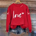 thumbnail image 6 of Kilaqueen Valentines Day Sweatshirt for Women Casual Plus Size Love Letter Long Sleeve Shirts Heart Grahic Valentines Gifts Round Neck Baggy Blouse Tops, 6 of 6