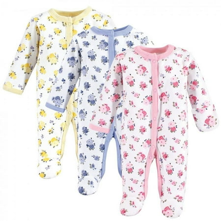UPC: 0660168690705 | Luvable Friends Baby Girl Cotton Preemie Snap Sleep and Play 3pk  Floral  Preemie