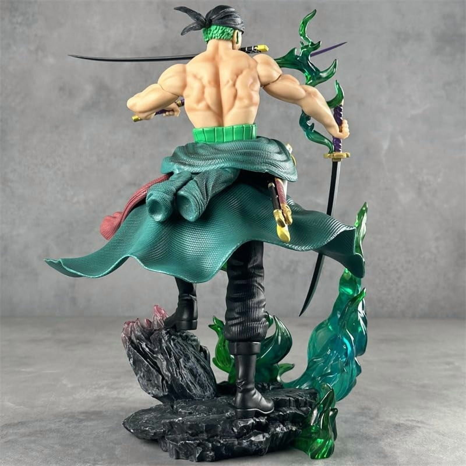 Zoro Figure Fighting Cross Dressing Roronoa Zoro Action Figures 32cm/12.6inch PVC Character Figurine Cosplay Model Collectible for Anime Fans Gift