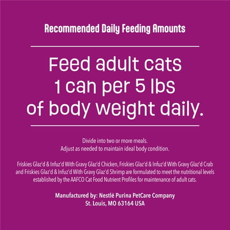 FRISKIES GLAZ’D AND INFUZ’D CHICKEN, CRAB & SHRIMP FLAVOR CHUNKS IN GRAVY WET CAT FOOD VARIETY PACK, 5.5 OZ. CAN (12 PACK)