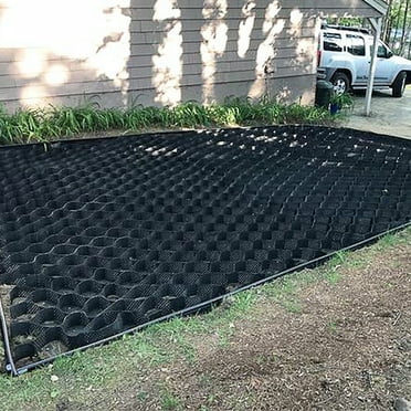 BENTISM Geo Grid Ground Grid 9x17 ft, Geo Cell Grid 4 Inch Thick, Gravel Grid HDPE Material, Ground Stabilization Grid 1885 LBS Per Sq, Tensile Strength Gravel Ground Grid for Slope Driveways, Garden