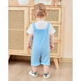 thumbnail image 3 of ZOEREA Toddler Baby Boys Clothes Summer Outfit Stripe T-Shirt and Shortall Romper Set Cute Jumpsuit Solid Color 6M-4T, 3 of 8