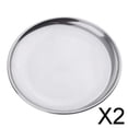 thumbnail image 1 of Juego de Platos de Acero Inoxidable 14CM con Diseño Exclusivo , Plata, 2 piezas, 1 of 8