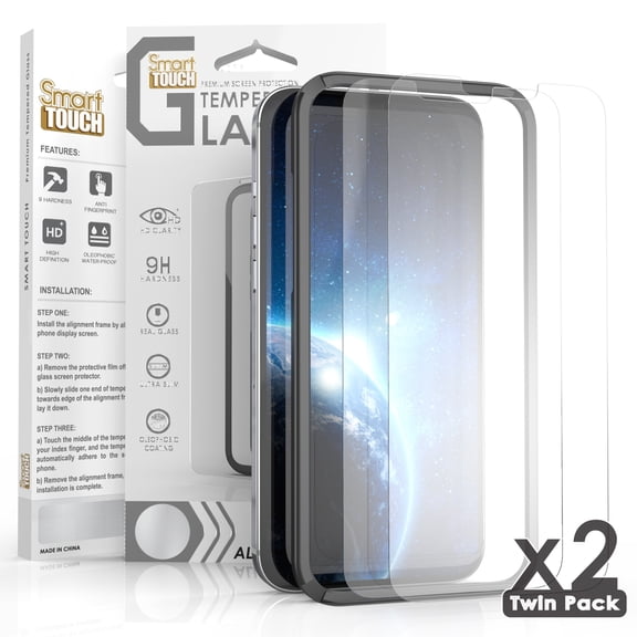 Beyond Cell compatible with iPhone 12 Mini 5.4"(2020) Case, Temper Glass with Alignment Frame ( 2 PACKS )