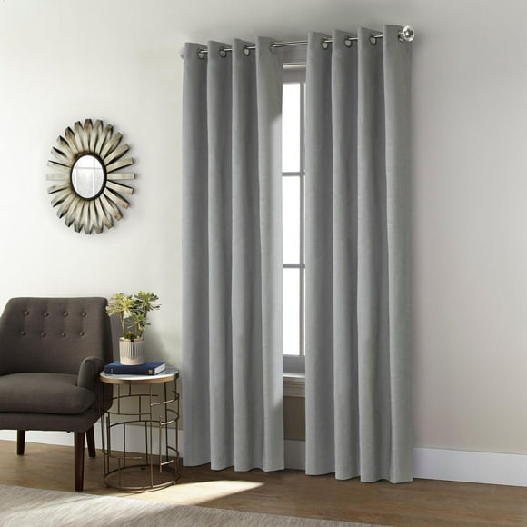 Liama pair de rideaux à oeillets 100% opaques par Thermaplus - 52 po x 84 po, gris