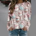 thumbnail image 4 of asdoklhq Christmas Oversized Sweaters for Women Womens' Christmas Santa Claus Printed Shoulder Length Long Sleeved Round Neck Top/shirt Multicolor M, 4 of 6