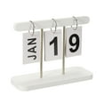 thumbnail image 3 of Calendario Perpetuo de Madera Vintage, Calendario de Páginas Giratorias para Mostrar el Mes y la Fecha para Escritorio Estilo 1, Blanco, 3 of 6