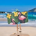 thumbnail image 2 of Yayeee Kids Hooded Towels Toddler Soft Absorbent Beach Bathing Wrap 50" x 23.5", Flamingo Floral Pattern, 2 of 5