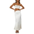 thumbnail image 3 of Biekopu Women Summer 2 Pieces Outfits Rhinestone Camisole Sleeveless Sling Tank Tops and Wrapped Hip Long Skirts Set, 3 of 7