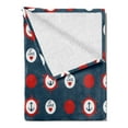 thumbnail image 2 of Anchor Soft Flannel Fleece Blanket, Nautical Pattern with Steering Wheels Big Red Polka Dots Hearts Sea Love, Cozy Plush for Indoor and Outdoor Use, 50" x 60", Night Blue Vermilion, by Ambesonne, 2 of 5