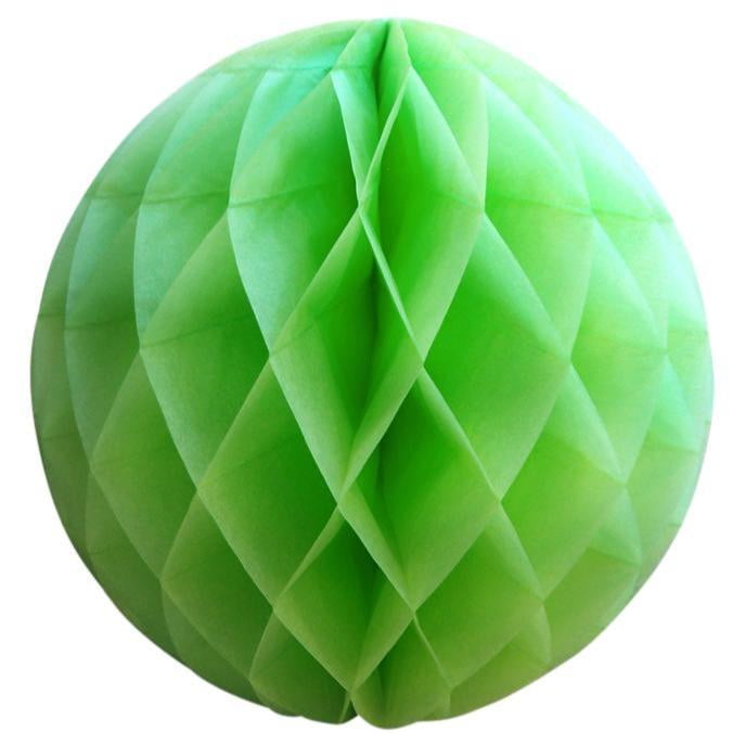 Quasimoon 12' Light Lime Green Round Tissue Lantern, Honeycomb Ball, Hanging (3 Pack) by PaperLanternStore