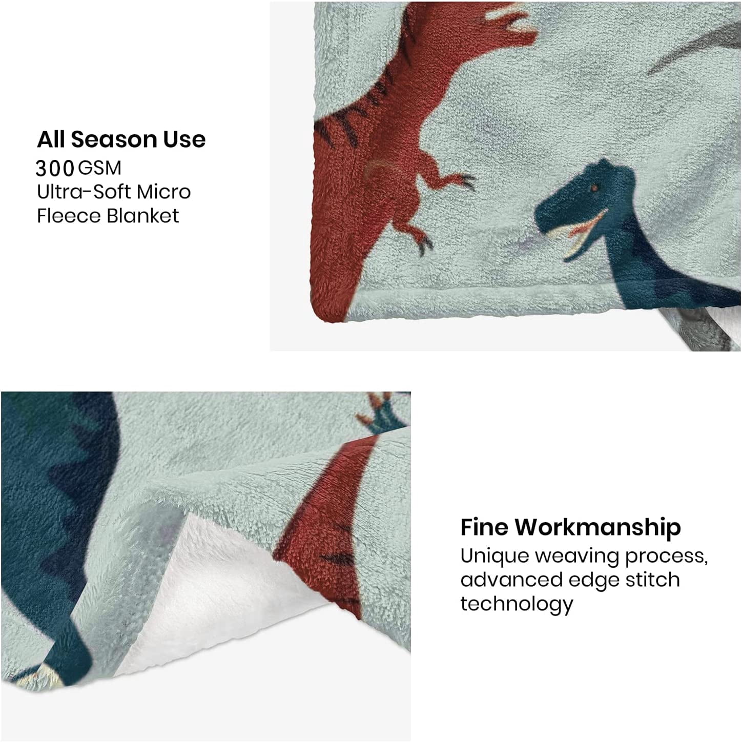 Dinosaur Blanket for Boys Soft Flannel Throw Blankets Dinosaur Decor Room Sofa Bed for Kids Gifts Dino World Blanket 60 x 50 Inch