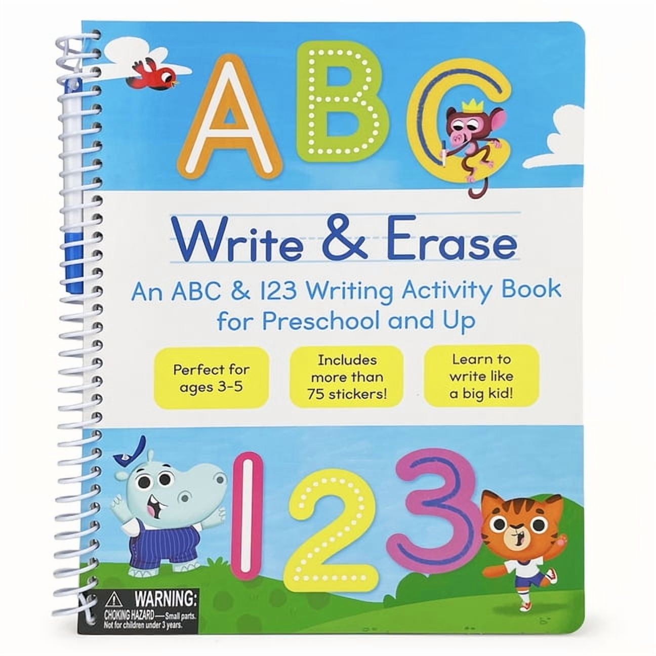 Write & Erase ABC and 123, (Spiral-Bound)