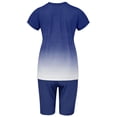 thumbnail image 4 of Innerwin Sweatsuits Solid Color Women Jogger Set Running Short Sleeve Loose Two Piece Outfit Blue L, 4 of 5