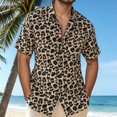 thumbnail image 2 of RUTAYY Men's Shirts Casual Short Sleeve Turndown Collar Leopard Print Button Down Summer Outdoor Party Holiday Beach Blouse, 2 of 5