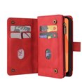 thumbnail image 4 of Zipper Wallet Case for Samsung Galaxy A33 5G, [15 Card Slots] [Zipper Pocket] Luxury PU Leather Flip Folio Cover with [Magnetic] [Wrist Hand Strap] [Kickstand] Skin-Feeling Shockproof Case,Red, 4 of 10